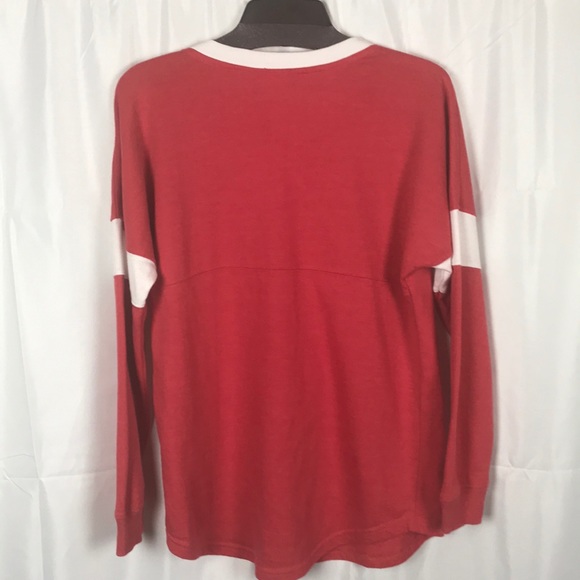 Disney Mickey Mouse Are You For Real Red and White long sleeve women’s shirt Med - Picture 5 of 5